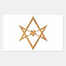Hexagram unicursale d'or - symbole thelemic sticker en rectangle