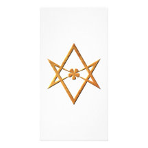 Hexagram unicursale d'or - symbole thelemic cartes de vœux avec photo