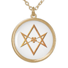 Hexagram unicursale d'or - symbole thelemic pendentif