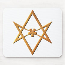 Hexagram unicursale d'or - symbole thelemic tapis de souris
