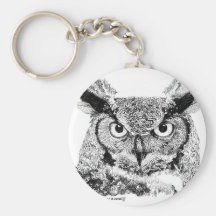 Hibou à cornes porte-clef
