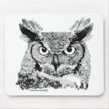 Hibou à cornes tapis de souris