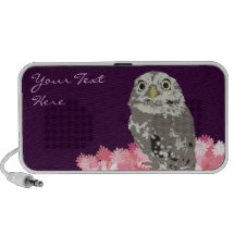 Hibou argenté personnalisé avec le griffonnage de  haut-parleurs iPod