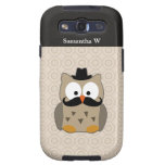 Hibou avec la moustache et le chapeau étuis galaxy SIII