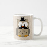 Hibou avec la moustache et le chapeau mug
