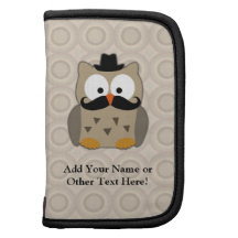 Hibou avec la moustache et le chapeau organiseur
