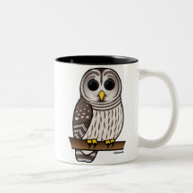 Hibou barré de bande dessinée tasse à café
