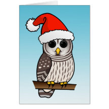 Hibou barré Père Noël de Noël Cartes De Vœux