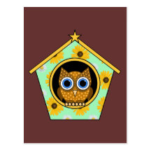 hibou carte postale
