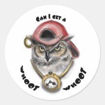 Hibou de coup sec et dur autocollant