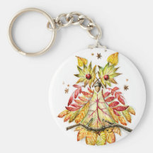 Hibou de feuillage porte-clef
