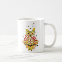 Hibou de feuillage tasse à café