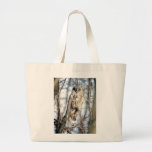 Hibou de grand gris - observateur crémeux de Brown Sacs En Toile