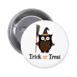 Hibou de Halloween de des bonbons ou un sort badges publicitaires