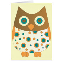 Hibou de huée observé par bleu carte de vœux