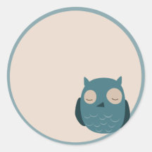 hibou de kitsch adhésifs ronds