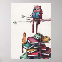 Hibou de lecture poster