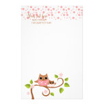Hibou de maman et de bébé papier à lettre