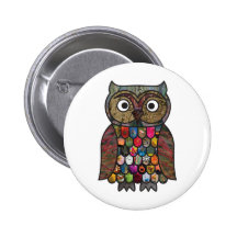 Hibou de patchwork badges