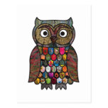 Hibou de patchwork carte postale