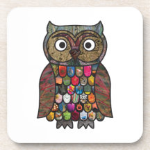 Hibou de patchwork dessous-de-verre