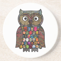 Hibou de patchwork dessous de verres