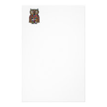 Hibou de patchwork papier à lettre personnalisé