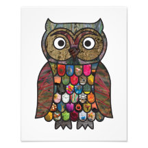 Hibou de patchwork photos sur toile