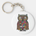 Hibou de patchwork porte-clé