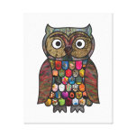 Hibou de patchwork toiles tendues sur châssis