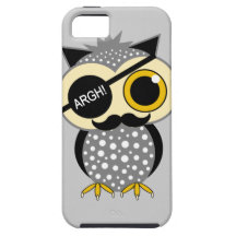 hibou de pirate de moustache étuis iPhone 5