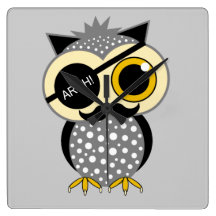 hibou de pirate de moustache pendules murales