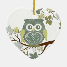 Hibou de point de polka dans l'arbre décoration pour sapin de noël