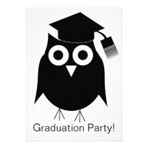 Hibou d'invitation de fête de remise des diplômes