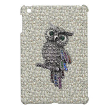 Hibou et bijoux imprimés par argent sur la copie d