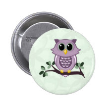 Hibou et bouton mignons de fleurs badge avec épingle