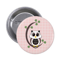 Hibou et bouton mignons de pois pin's