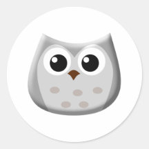 Hibou gris adhésif