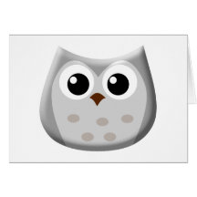 Hibou gris carte de vœux
