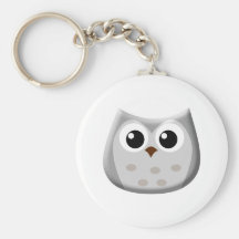 Hibou gris porte-clés
