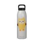 Hibou jaune mignon bouteilles d'eau réutilisables