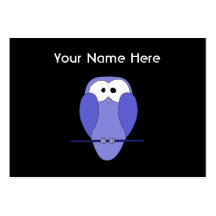 Hibou la nuit. Bleu, noir Carte De Visite