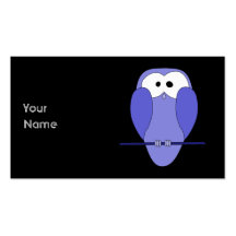 Hibou la nuit. Bleu, noir Modèle De Carte De Visite