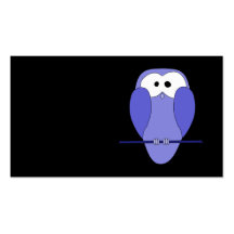 Hibou la nuit. Bleu, noir Cartes De Visite Personnelles
