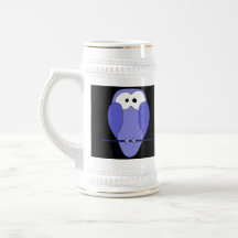 Hibou la nuit. Bleu, noir Tasse