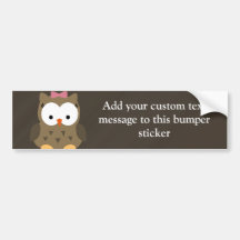 Hibou mignon de bébé avec l'arc rose autocollants pour voiture