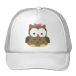 Hibou mignon de bébé avec l'arc rose casquette