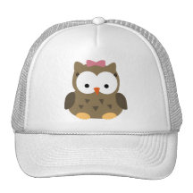 Hibou mignon de bébé avec l'arc rose casquette