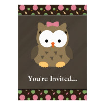 Hibou mignon de bébé avec l'arc rose bristol personnalisé