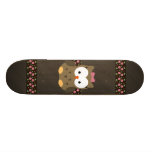 Hibou mignon de bébé avec l'arc rose skateboards personnalisés